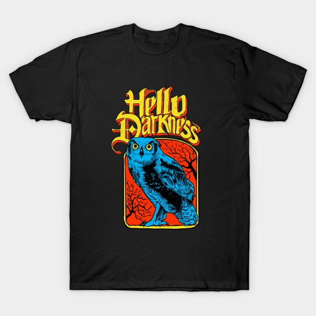 Hello Darkness - Night Owl T-Shirt by rjartworks